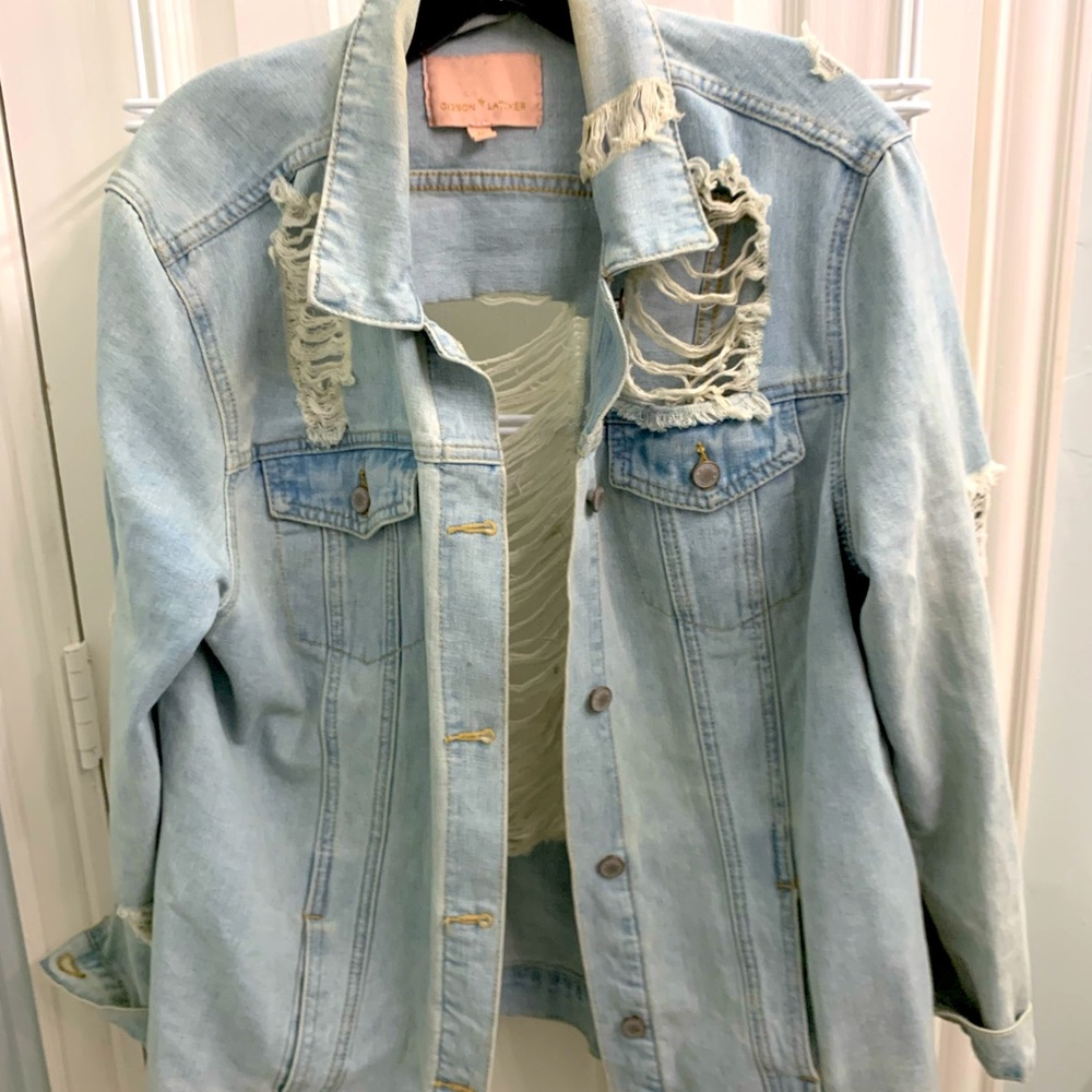 Gibson latimer Jean jacket with rips